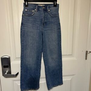 Madewell Slim Wide Leg Crop Blue Jeans Size 24